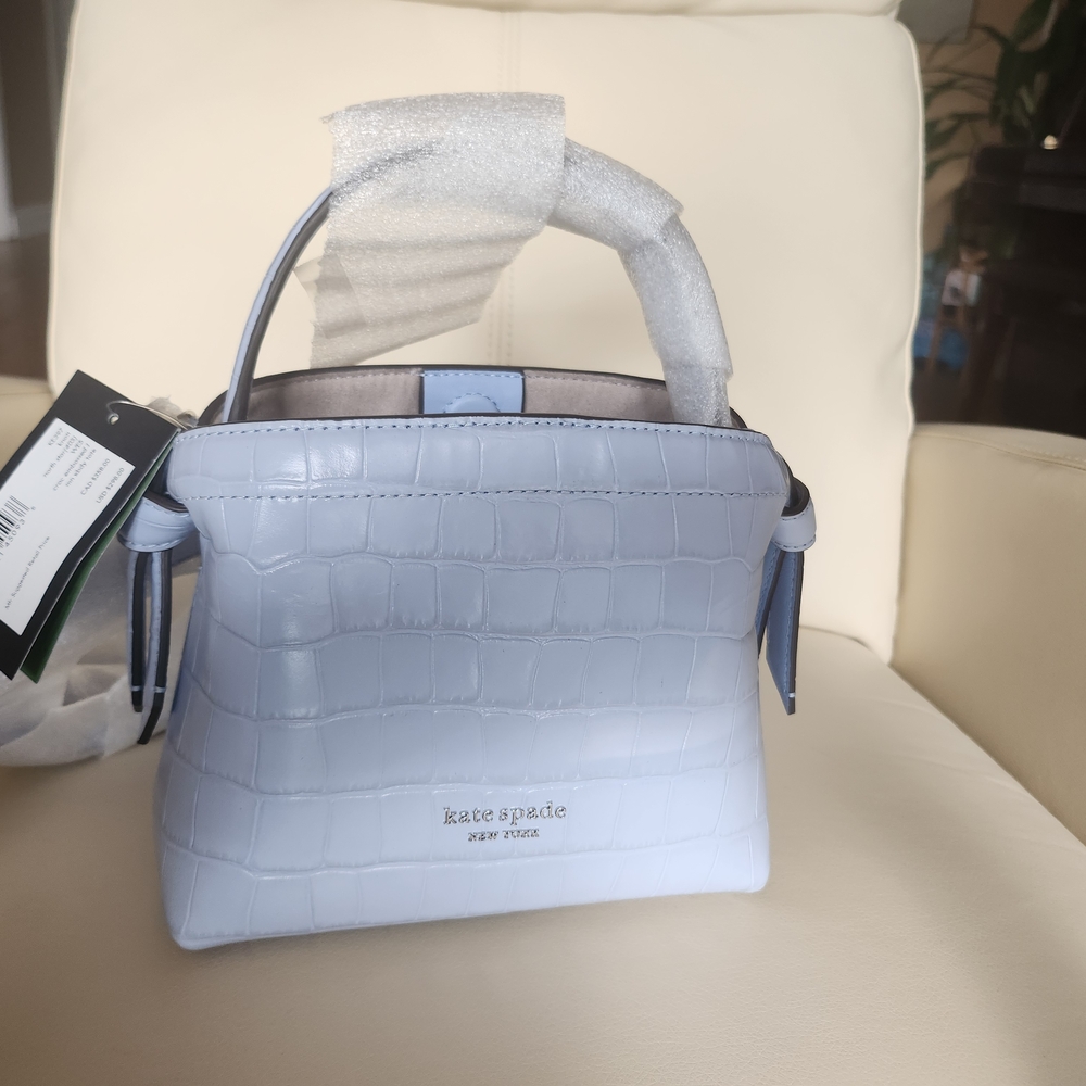 Kate Spade Light Blue Croc-Embossed Handbag